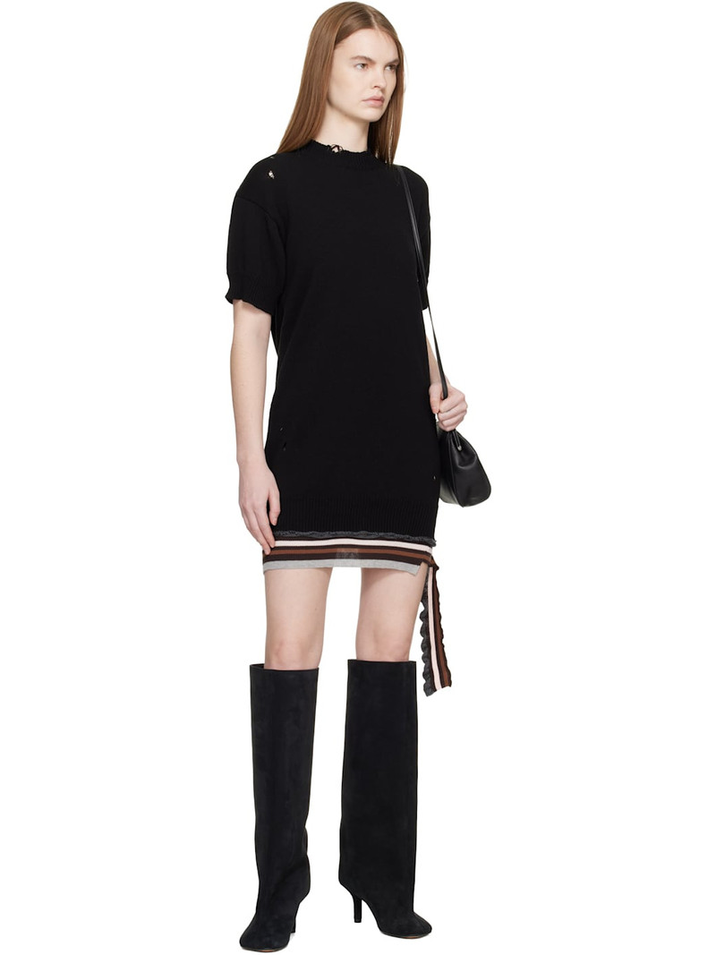 MM6 Maison Margiela Black Hanging Rib Minidress outlook