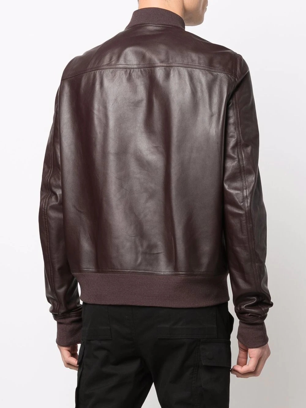 zip-up leather jacket - 4