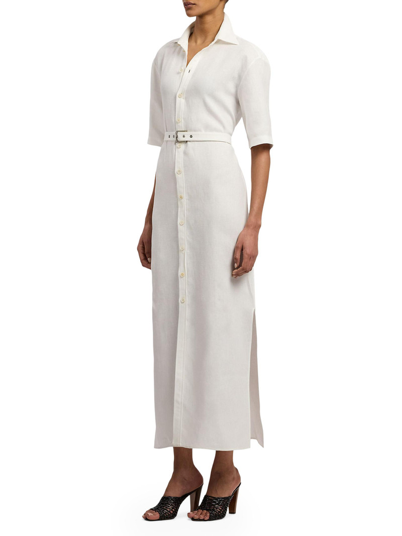 Women's Carol Linen Day Maxi Shirtdress - Cream 4