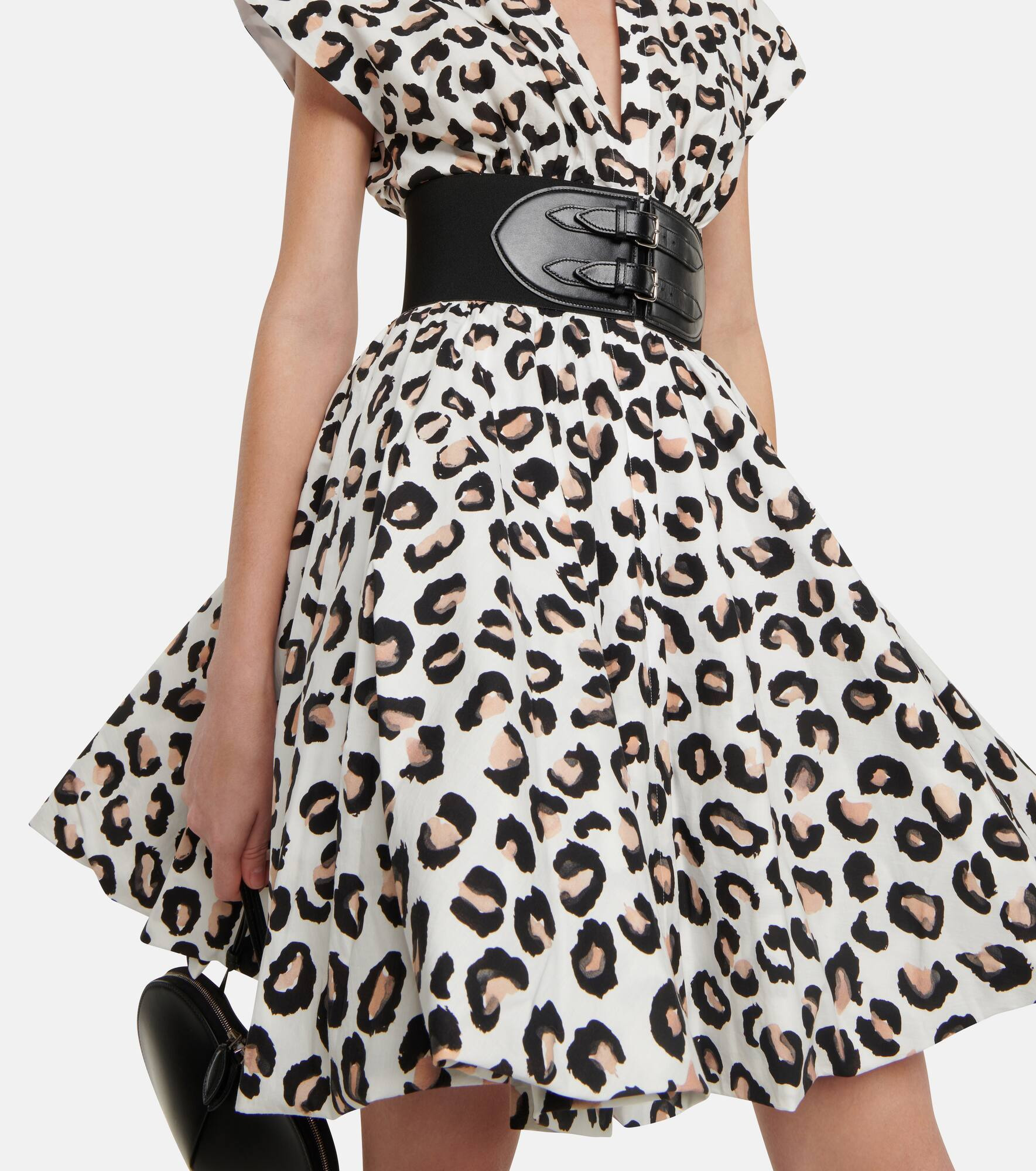 Belted printed cotton minidress - 5
