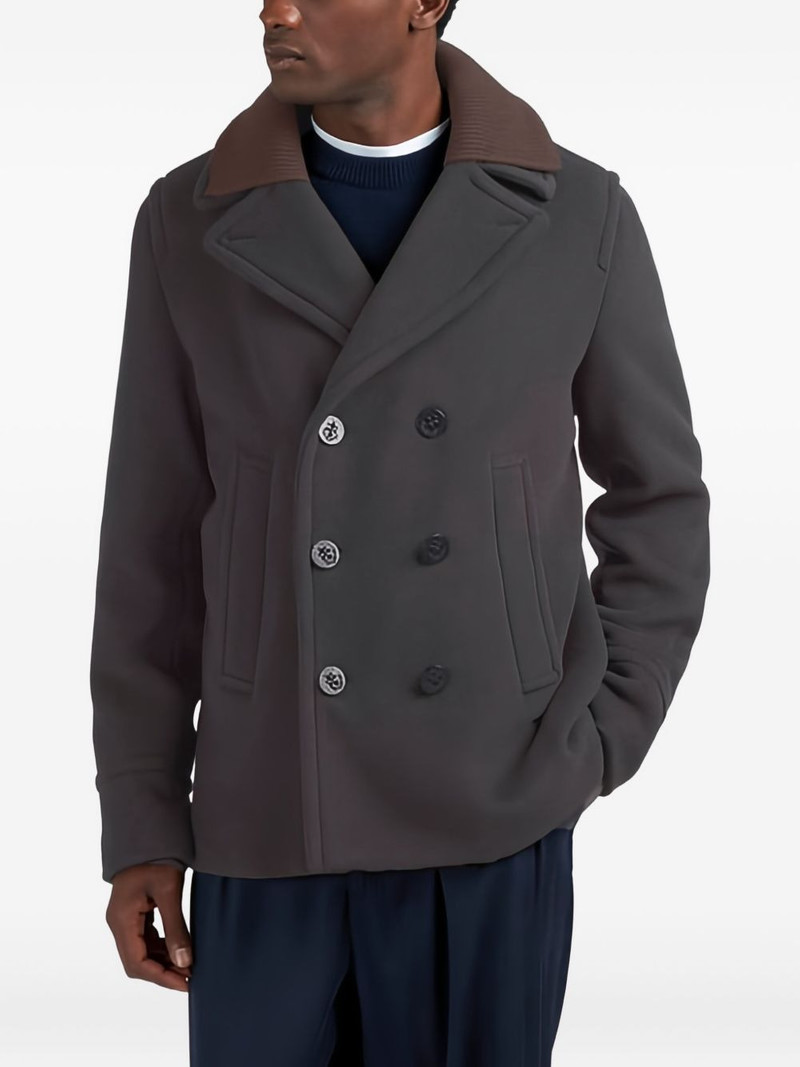 Paul & Shark ribbed-collar peacoat outlook