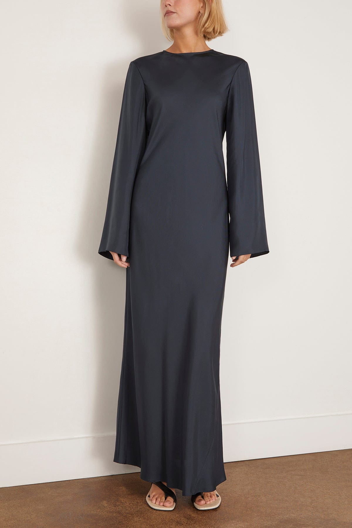 Signature Silk Dress in Storm - 3