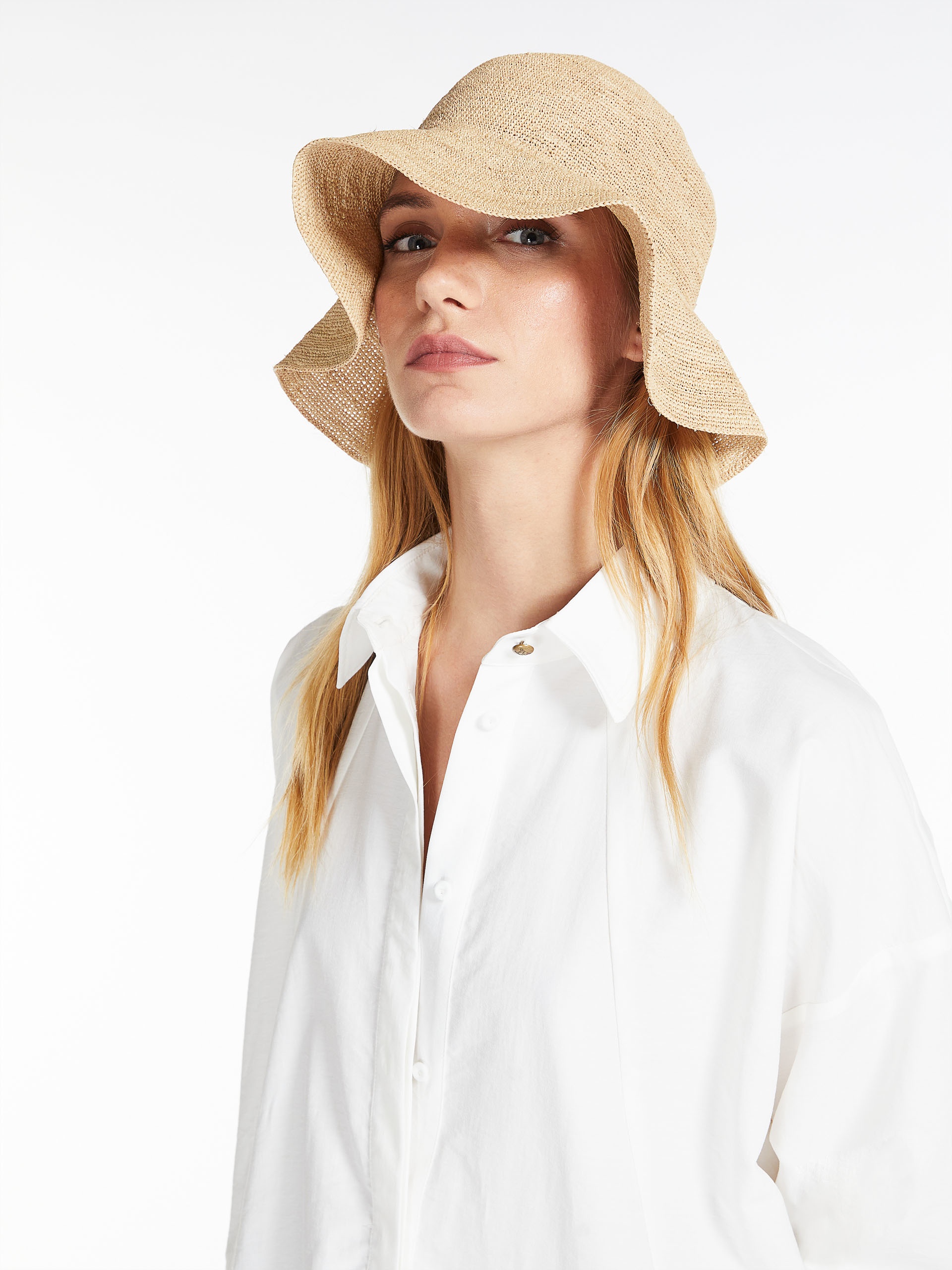 BLANC Raffia cloche hat - 4