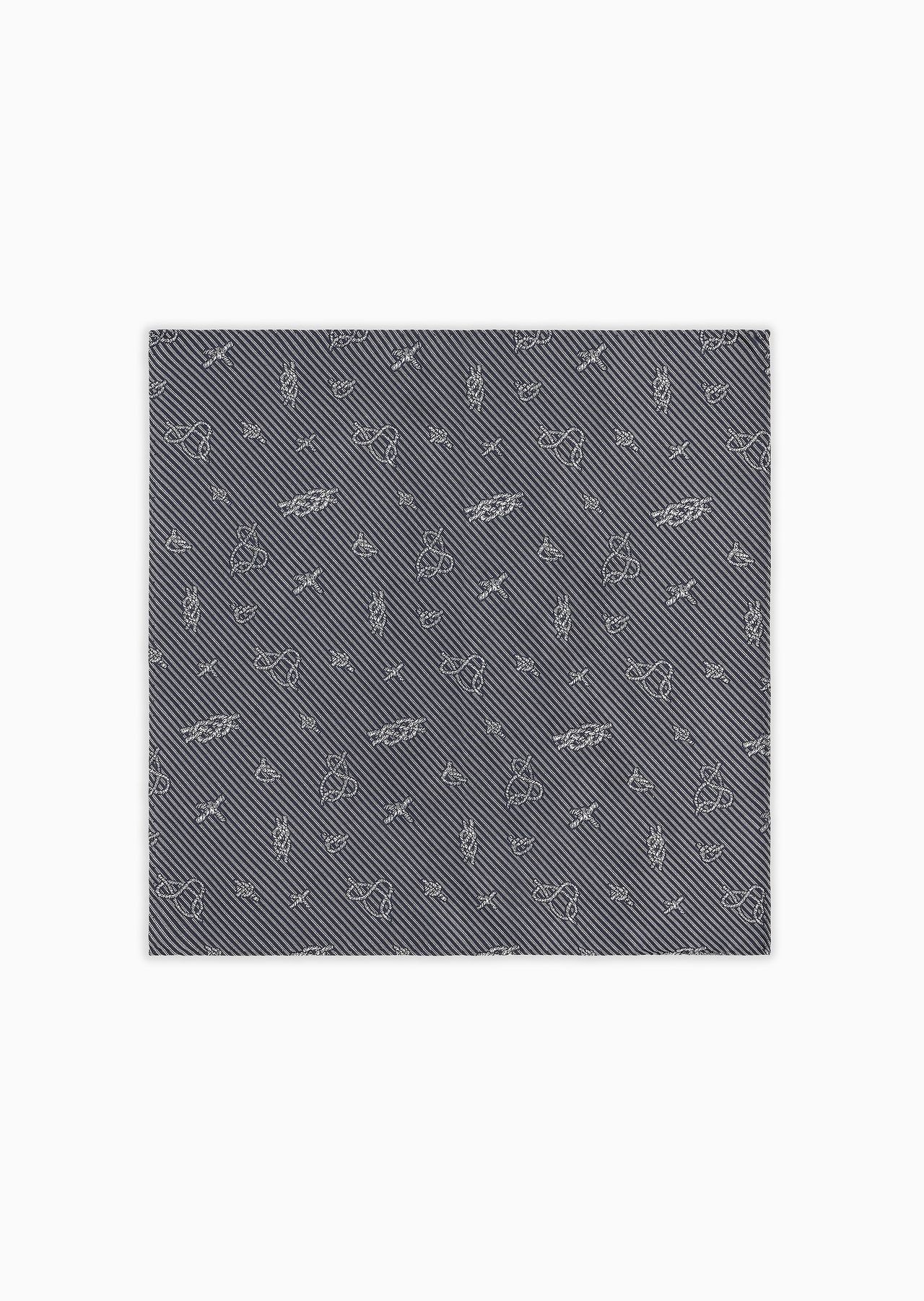 Pure silk, jacquard knot-pattern pocket square - 1