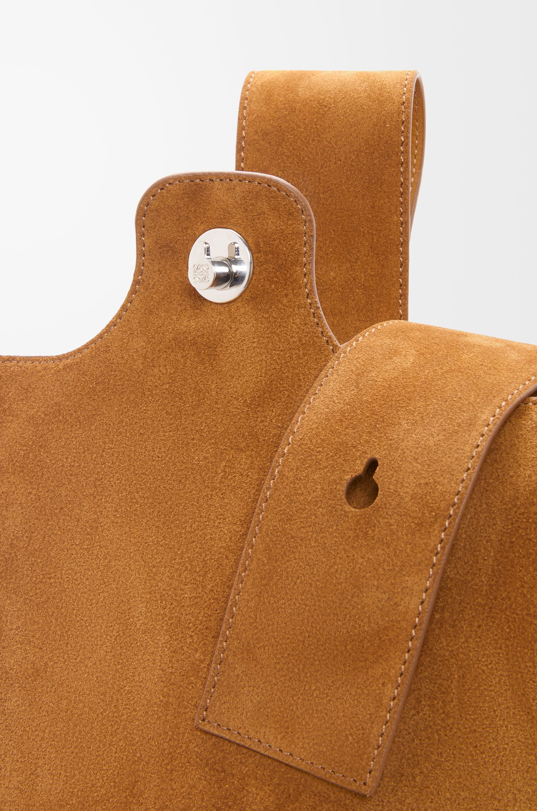 Large Pebble bucket bag in suede calfskin - 7
