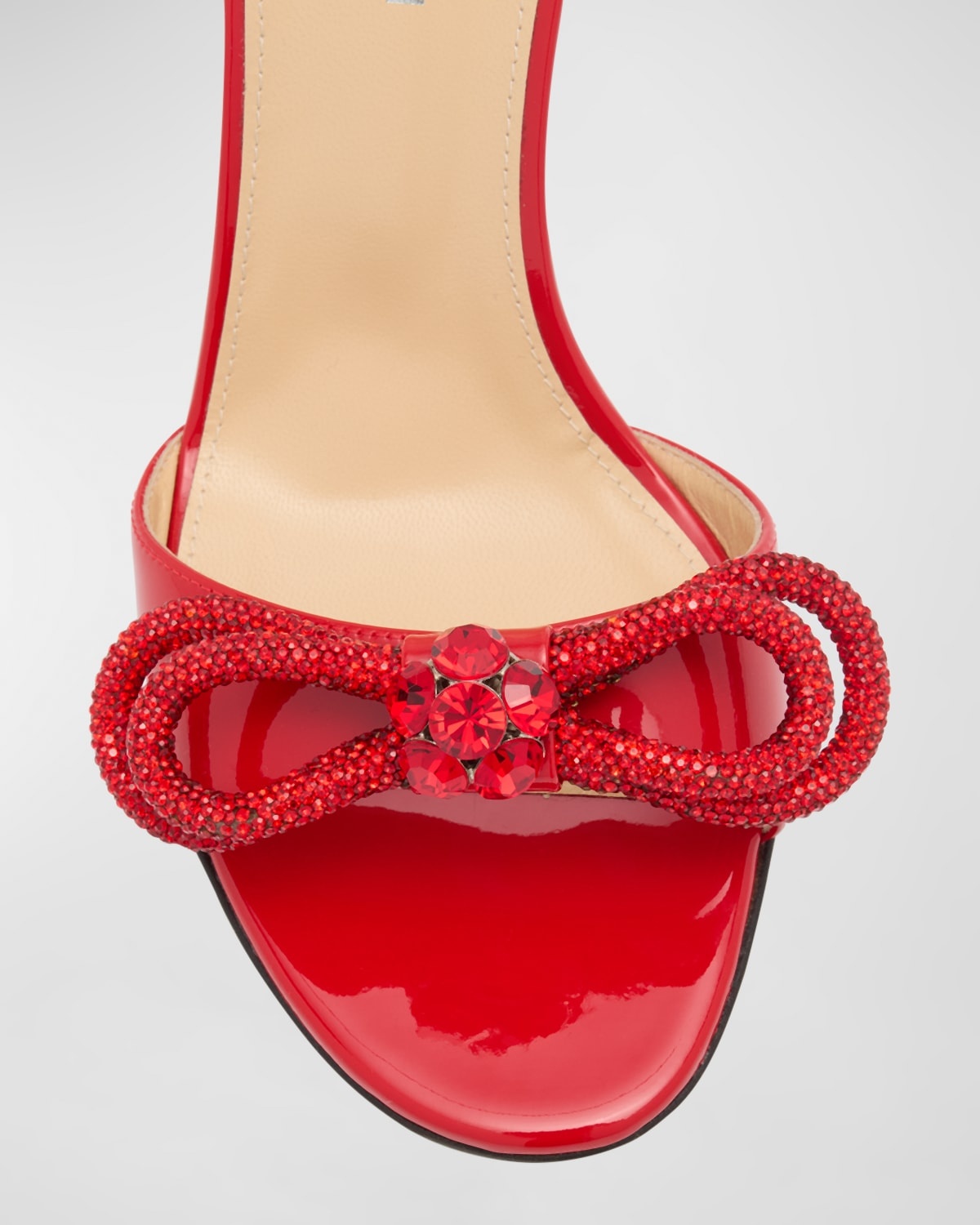 Bow Patent Leather Mule Sandals - 7