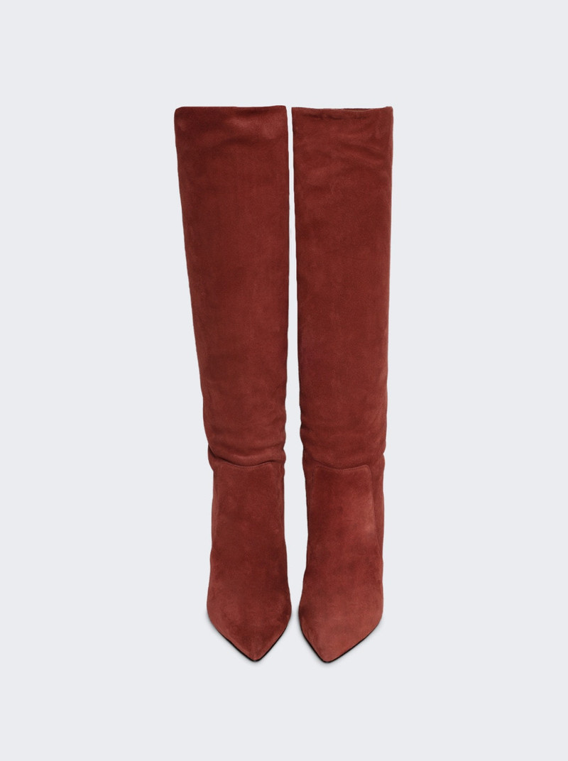 Suede Stiletto 부트 85 브랜디 5