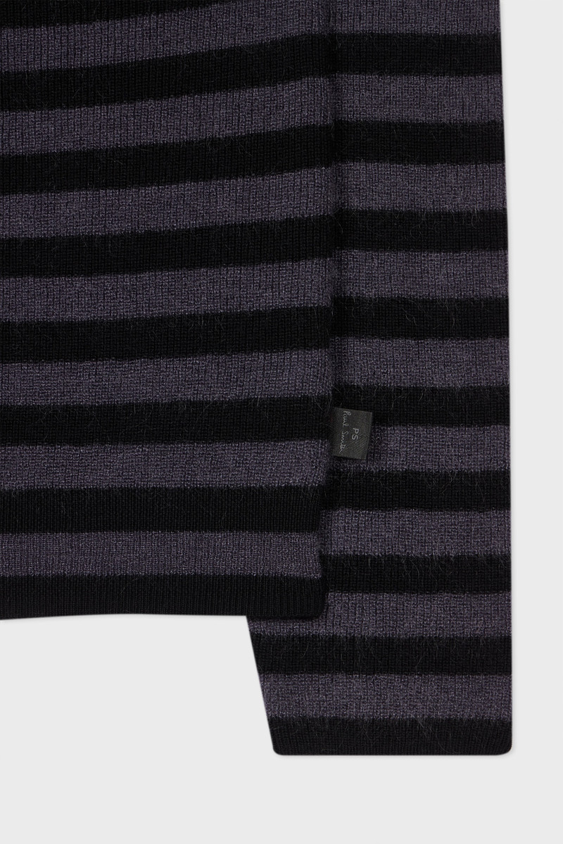 Paul Smith Black Wool-Mohair Stripe Cardigan outlook