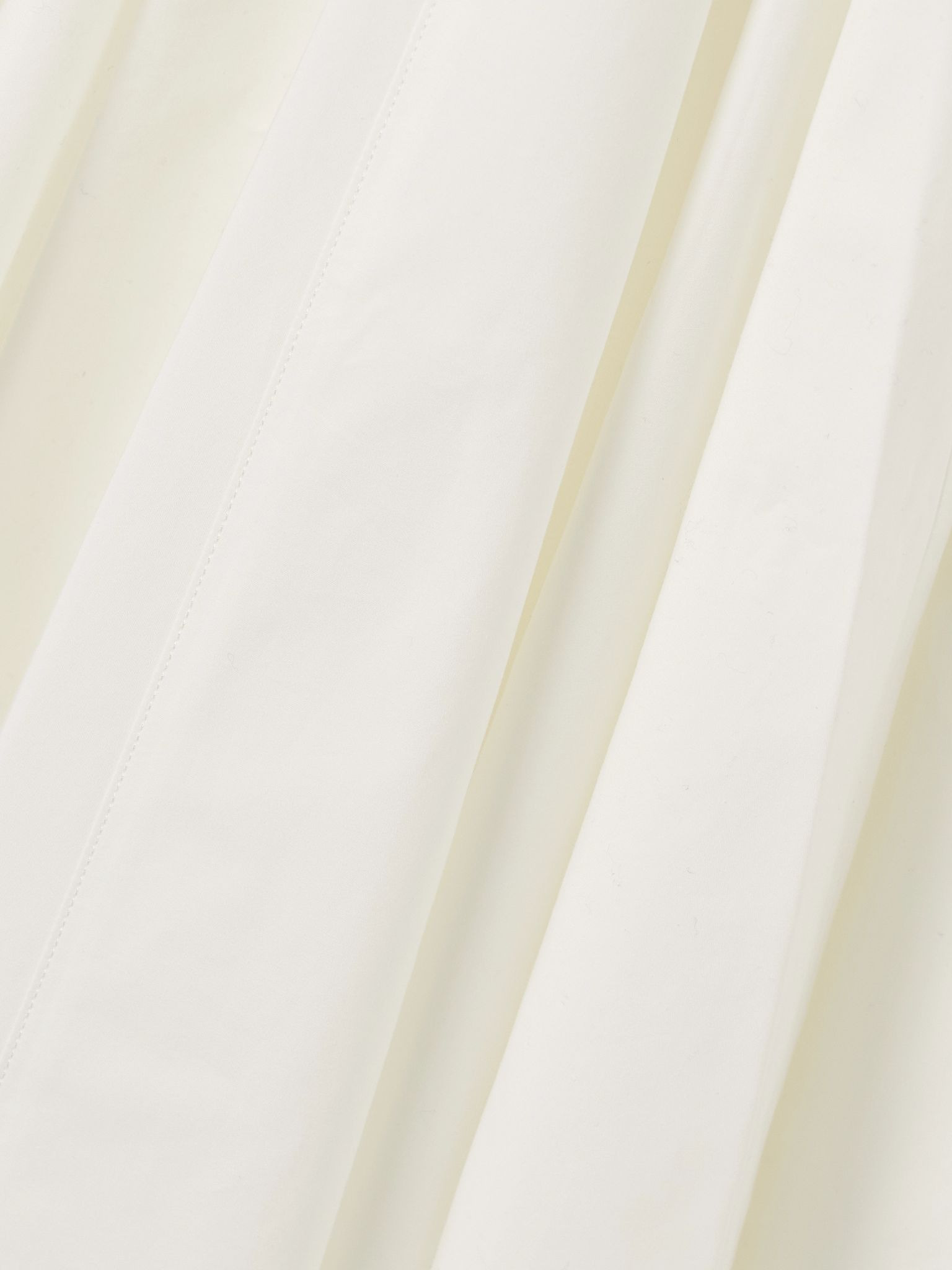 Triana paneled pleated cotton-poplin midi dress White - 4