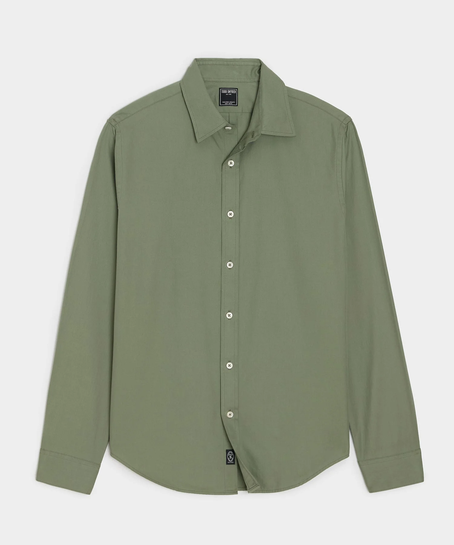 Cotton Twill Long Point Collar Shirt - 1