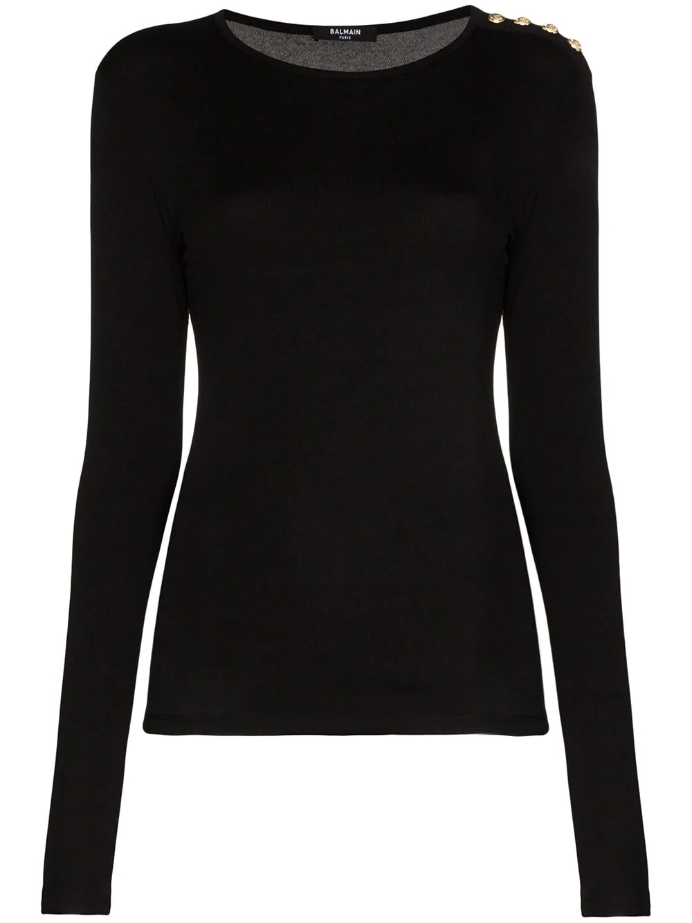 four-button long-sleeved top - 1