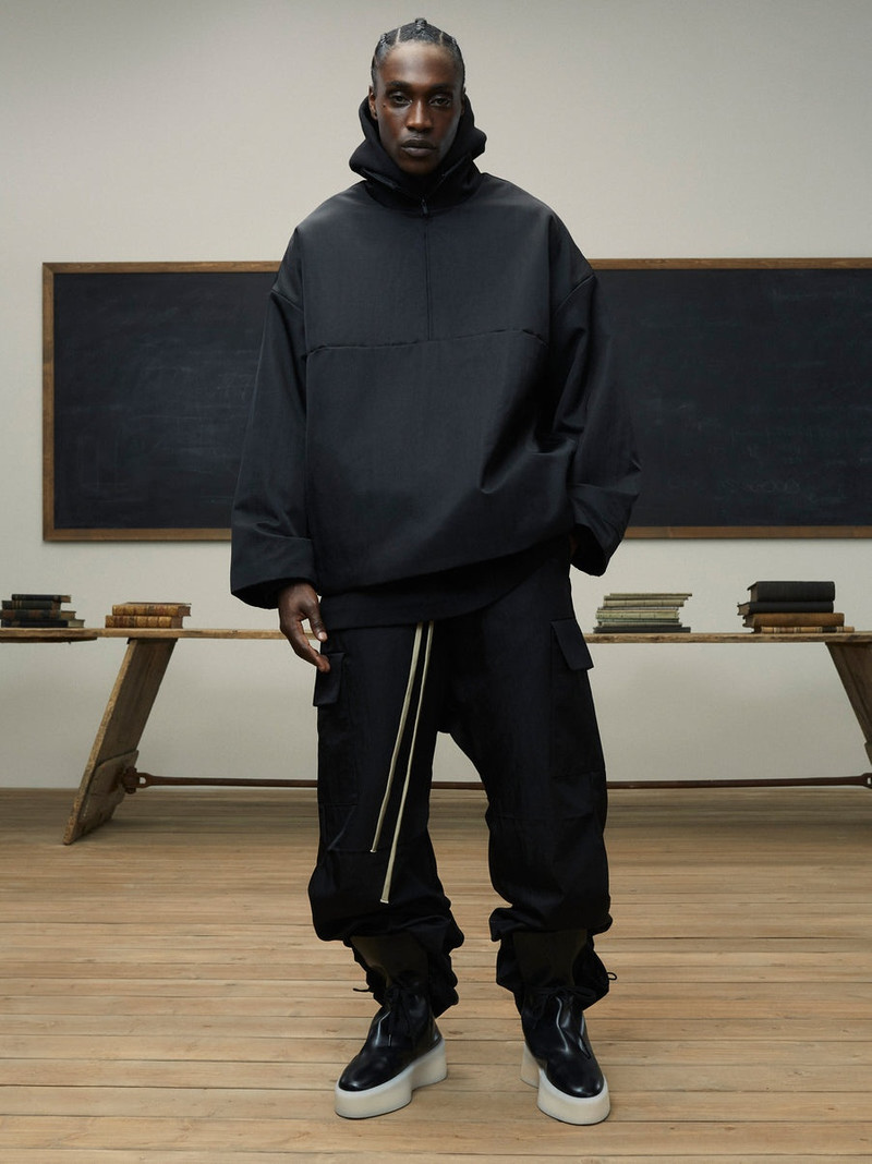 ESSENTIALS Textured Nylon Halfzip Pullover outlook