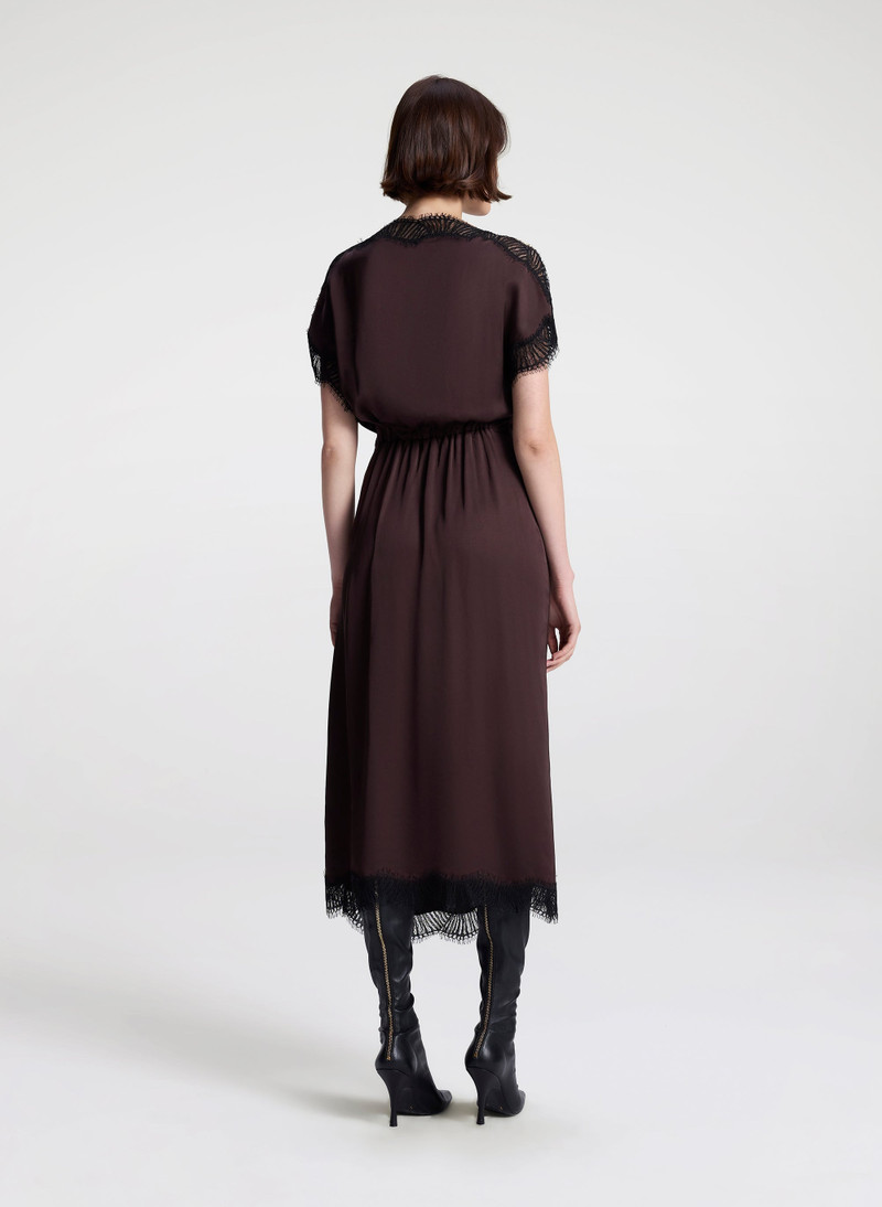 Luna Satin and Lace Midi Dress 6