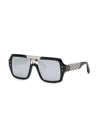 PHILIPP PLEIN Square logo-print sunglasses outlook