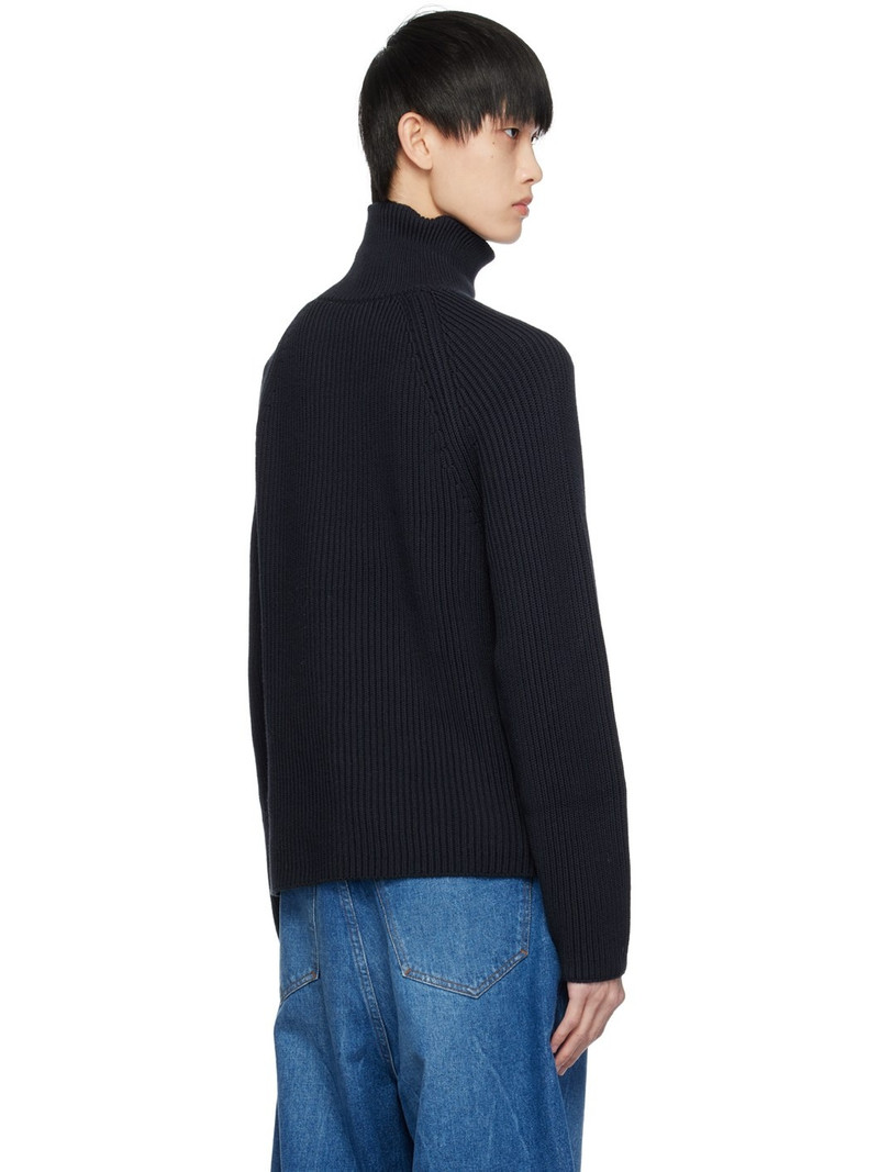 Navy Rib Turtleneck 3