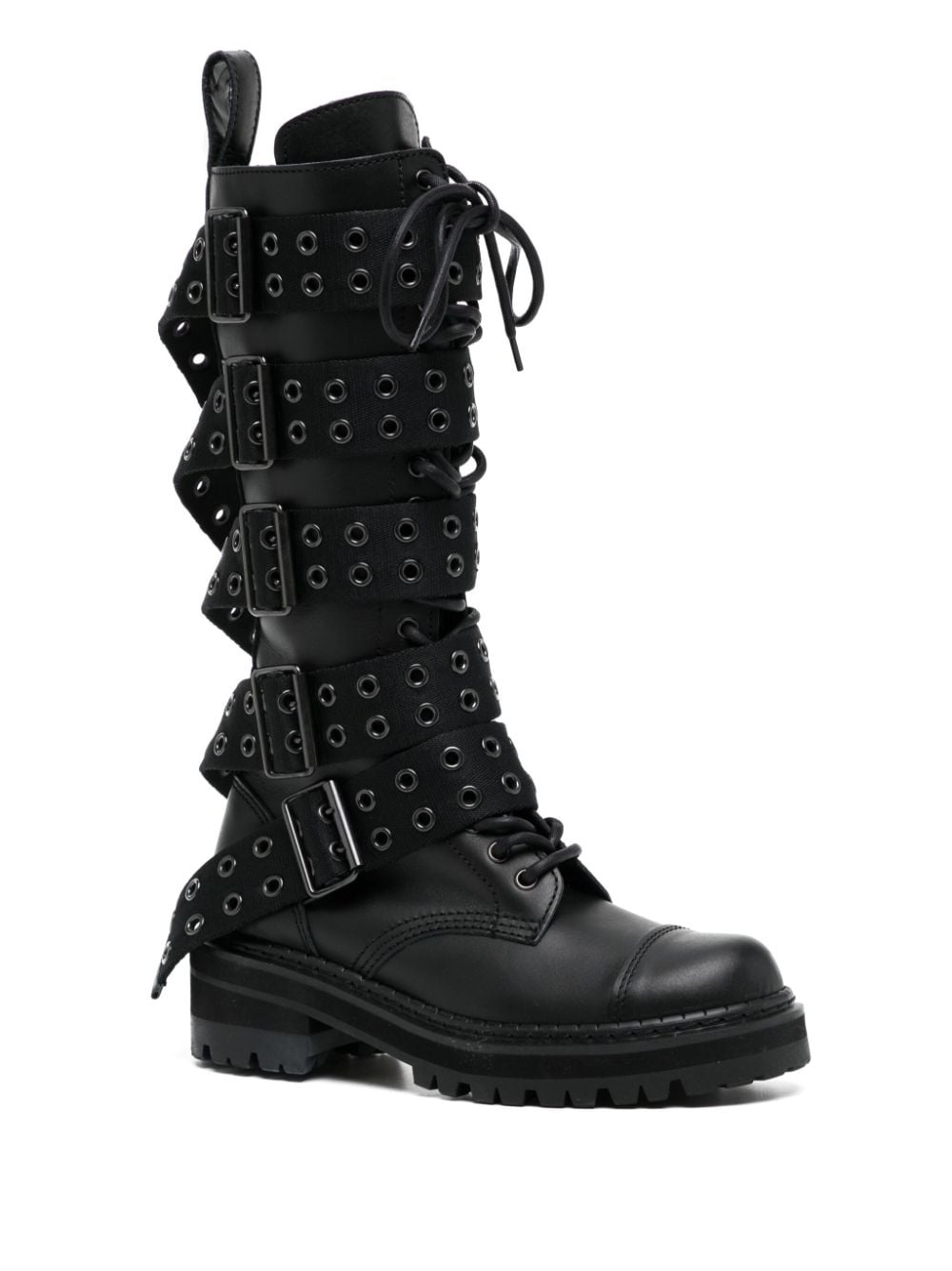 rivet-detail leather boots - 2