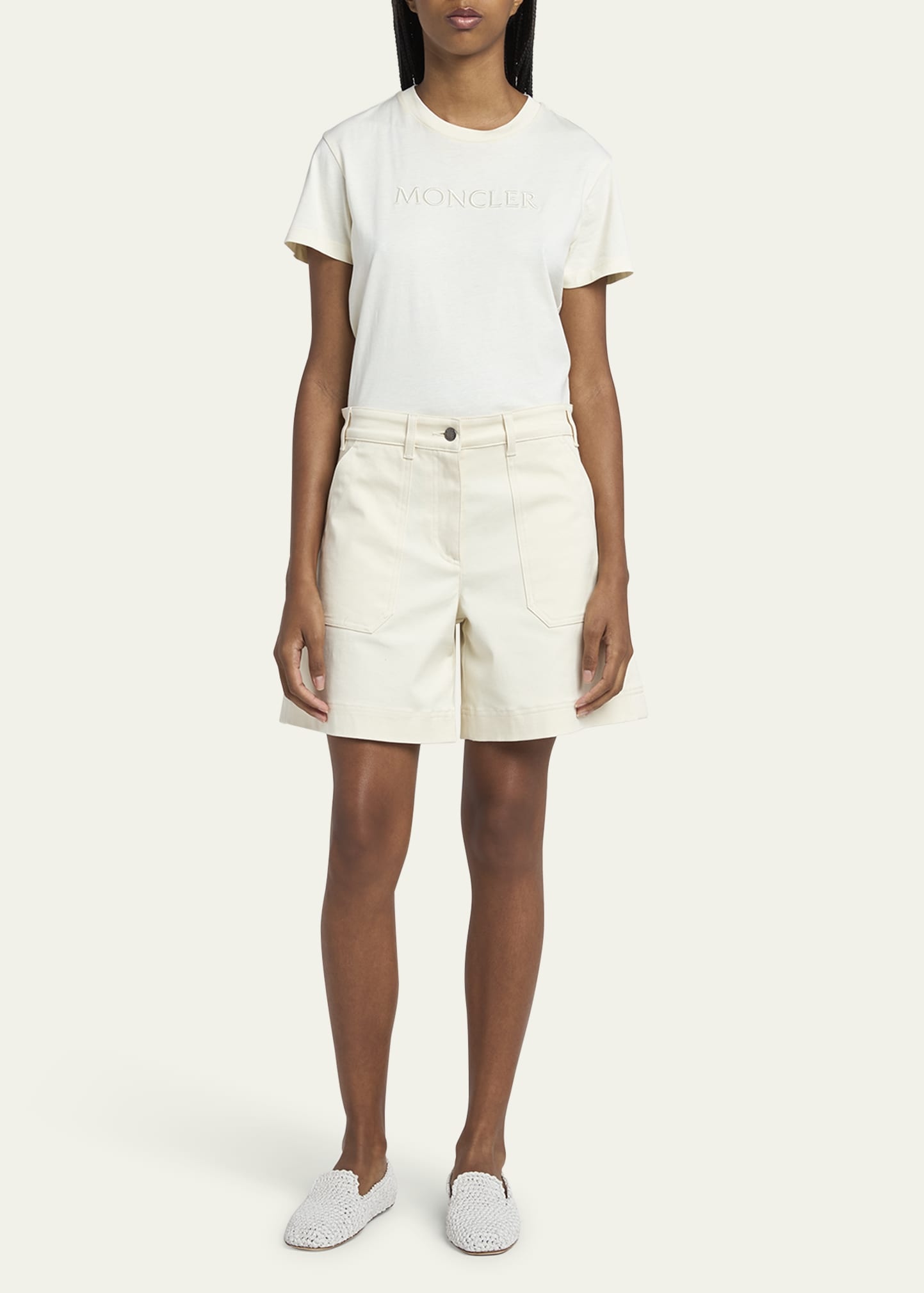 High-Rise Cotton Twill Shorts - 2