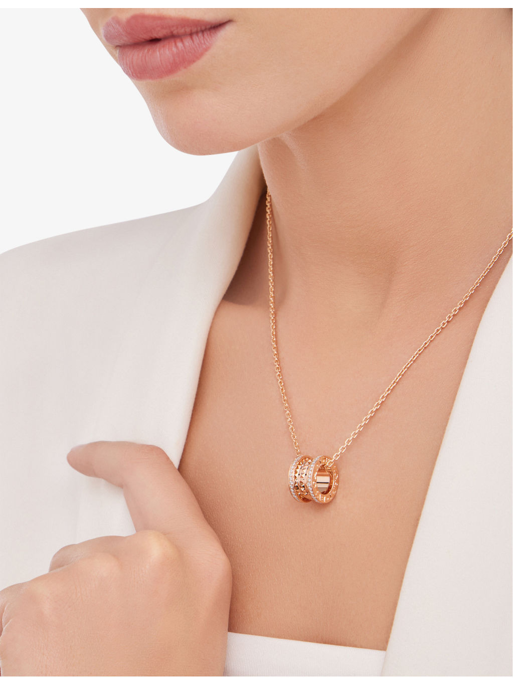 B.zero1 18ct rose-gold and 0.38ct brilliant-cut diamond necklace - 5