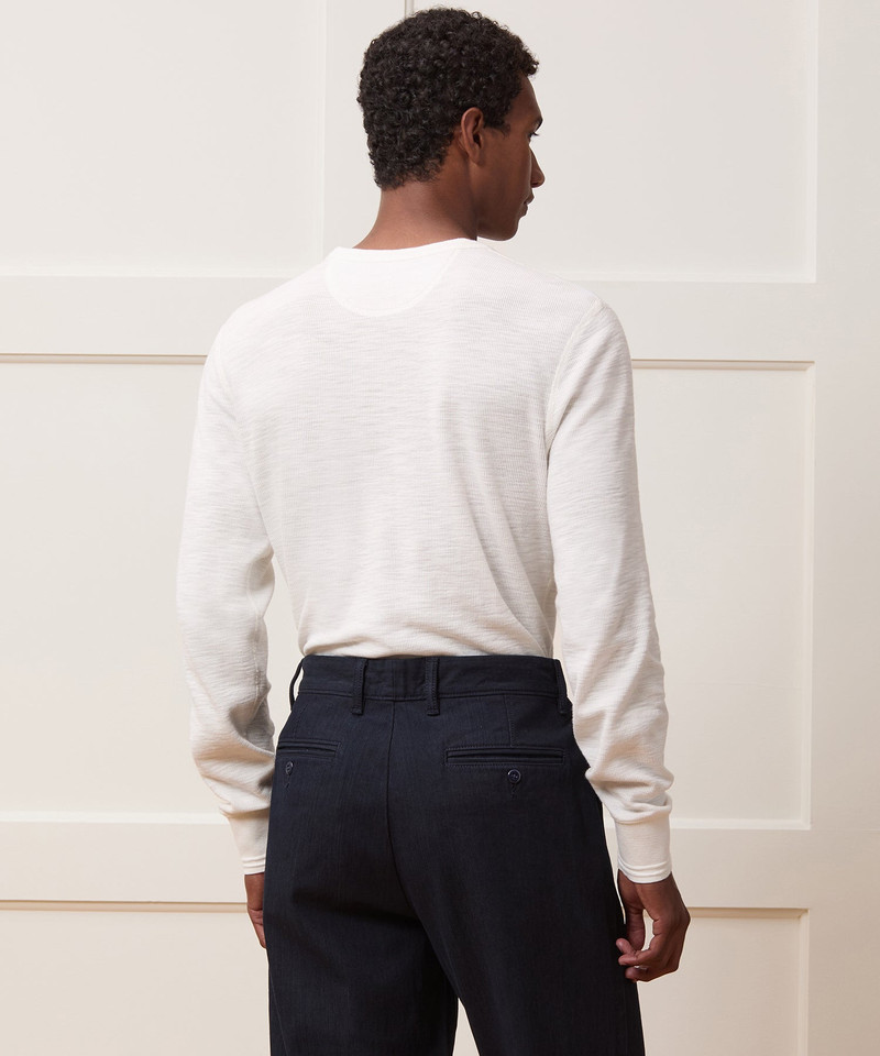 Lightweight Mini Waffle Henley 3