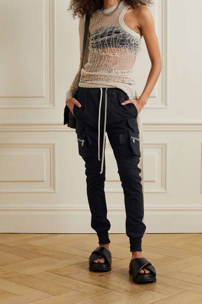 Rick Owens Mastodon satin-trimmed cotton-jersey track pants outlook