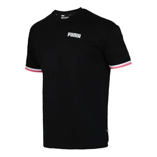 PUMA Casual Sports Breathable Round Neck Knit Short Sleeve Black 584155-01 - 1