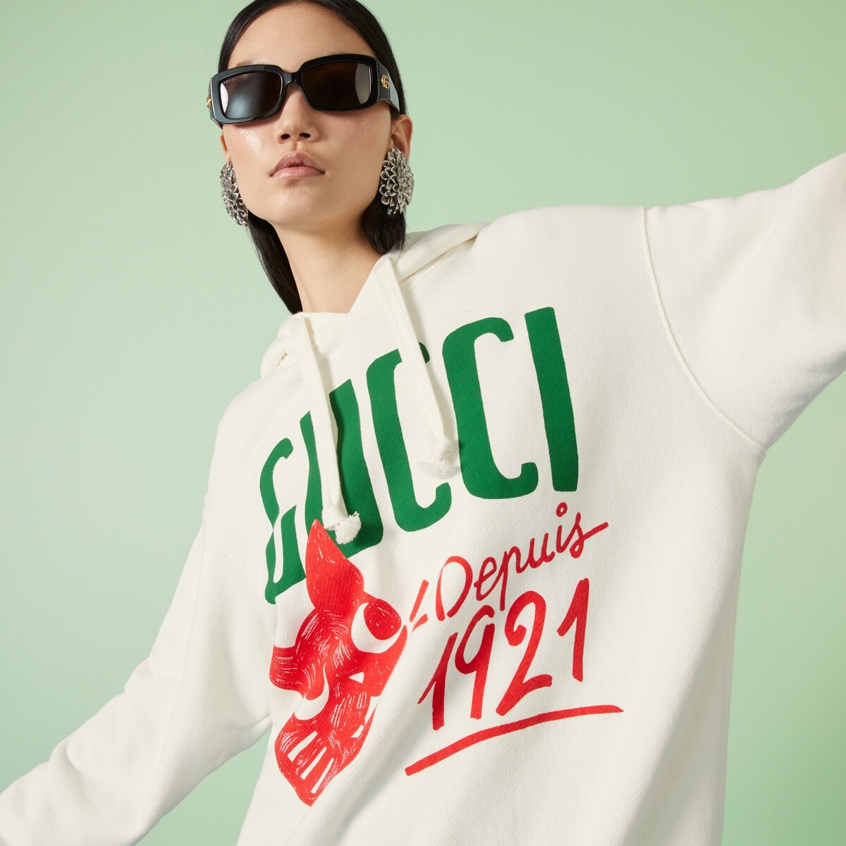 Cotton jersey hooded sweatshirt - 3