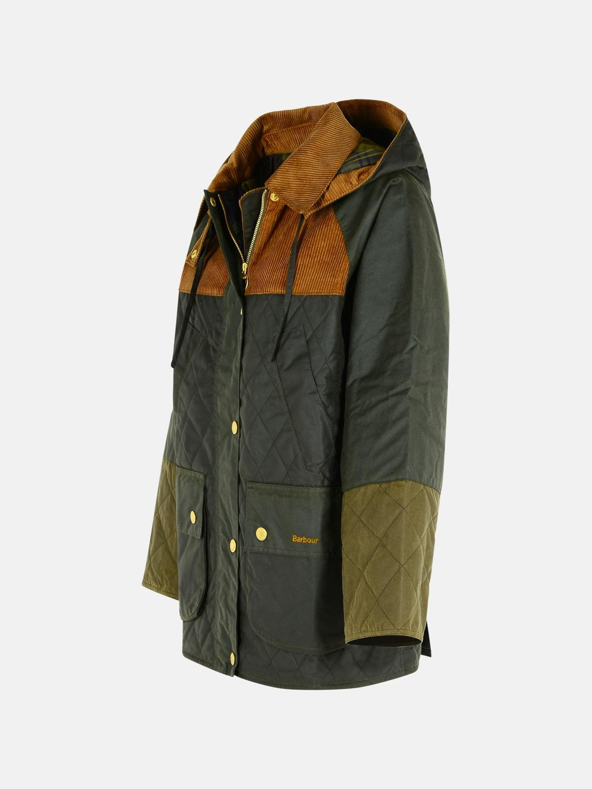 'IMELDA' DARK GREEN WAXED COTTON PARKA - 2
