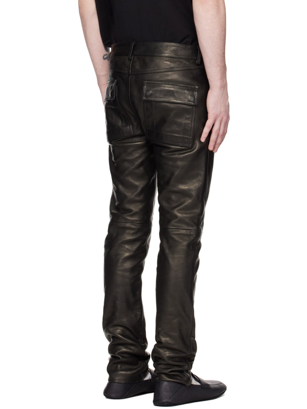 Rick Owens Black Tyrone Leather Pants