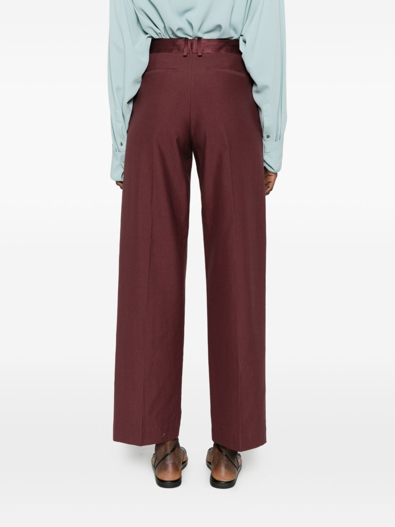 satin-waistband pressed-crease trousers 4