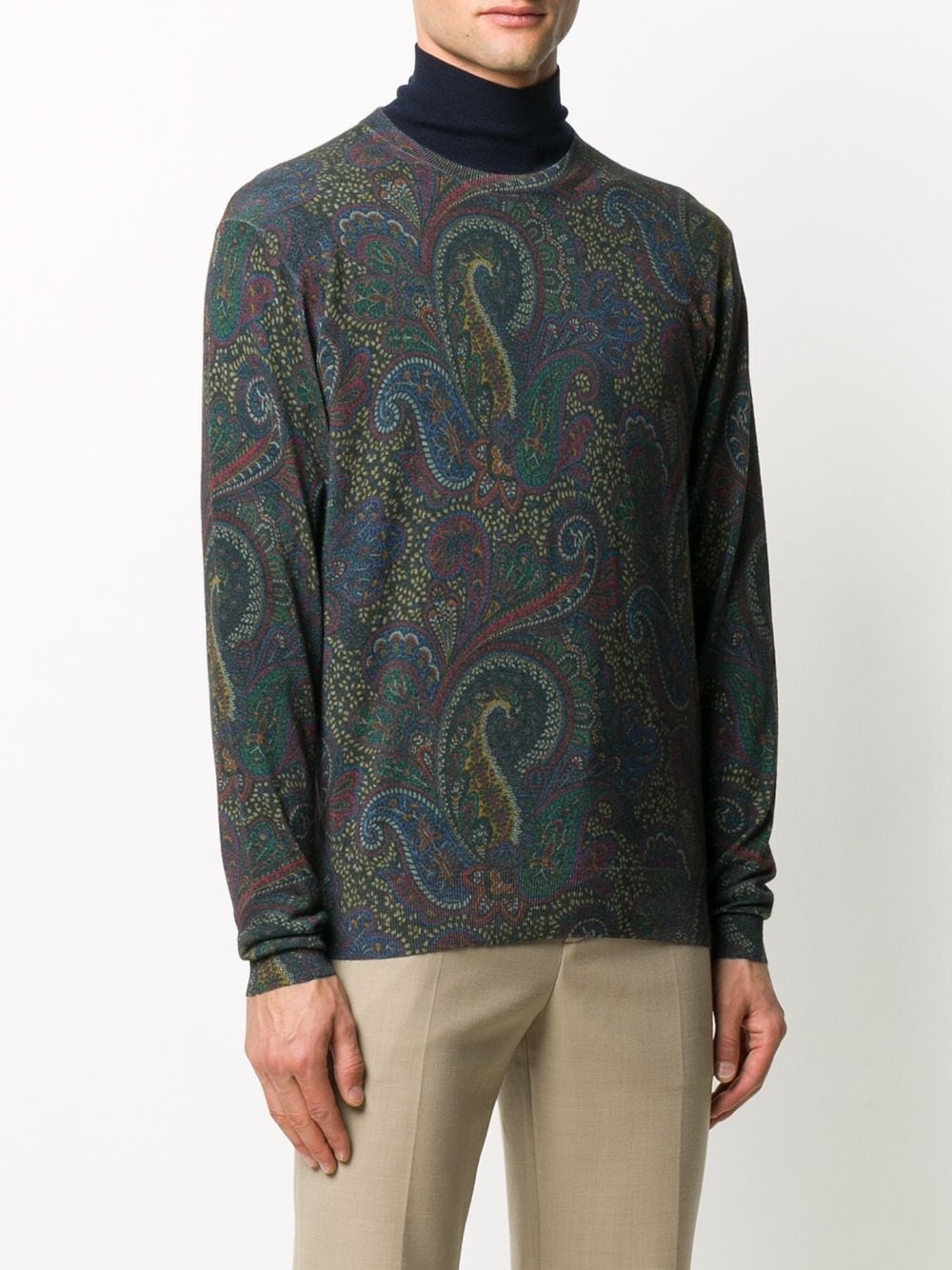 paisley silk-cashmere knit jumper - 3