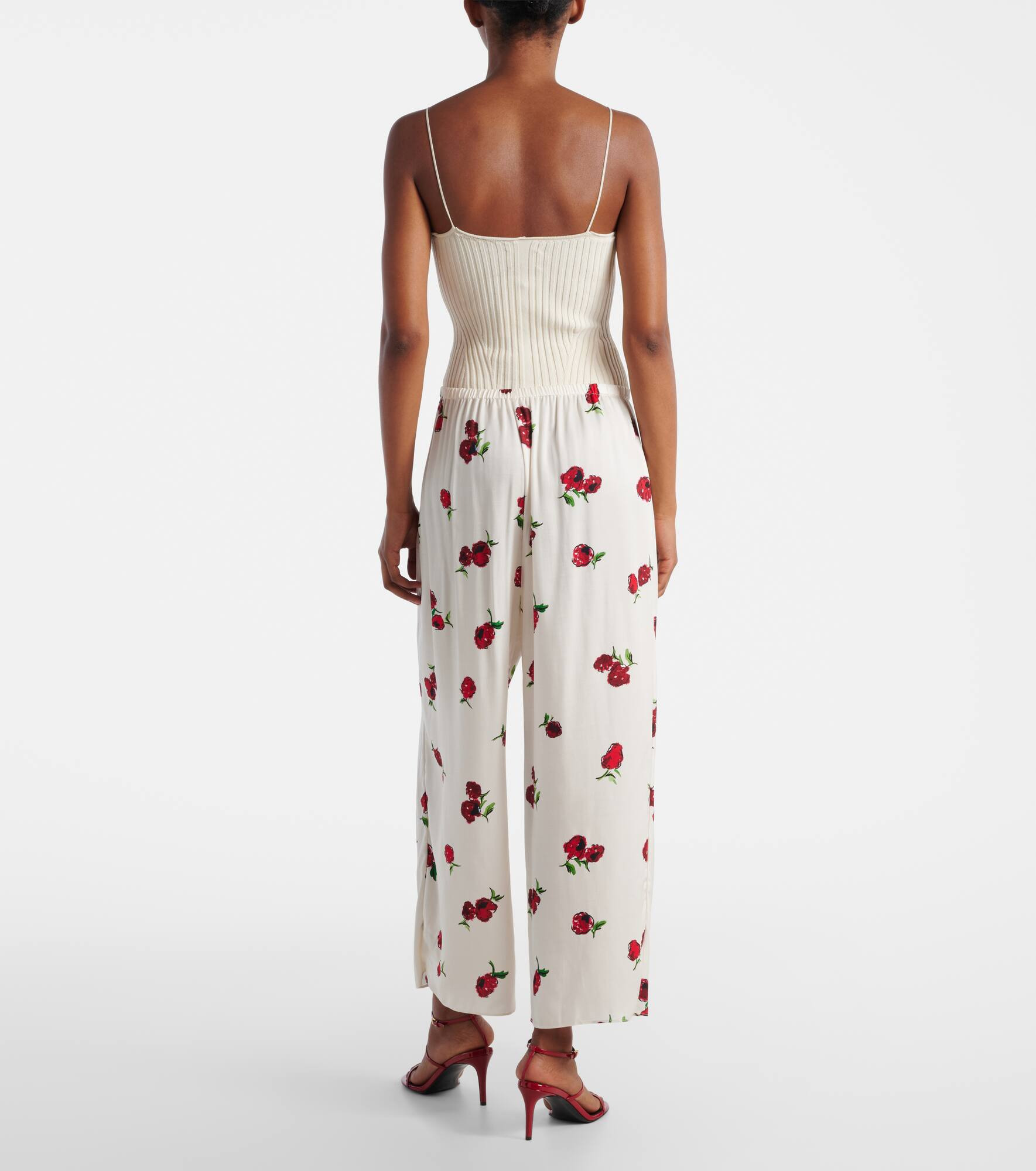 Mindy printed twill wide-leg pants - 3