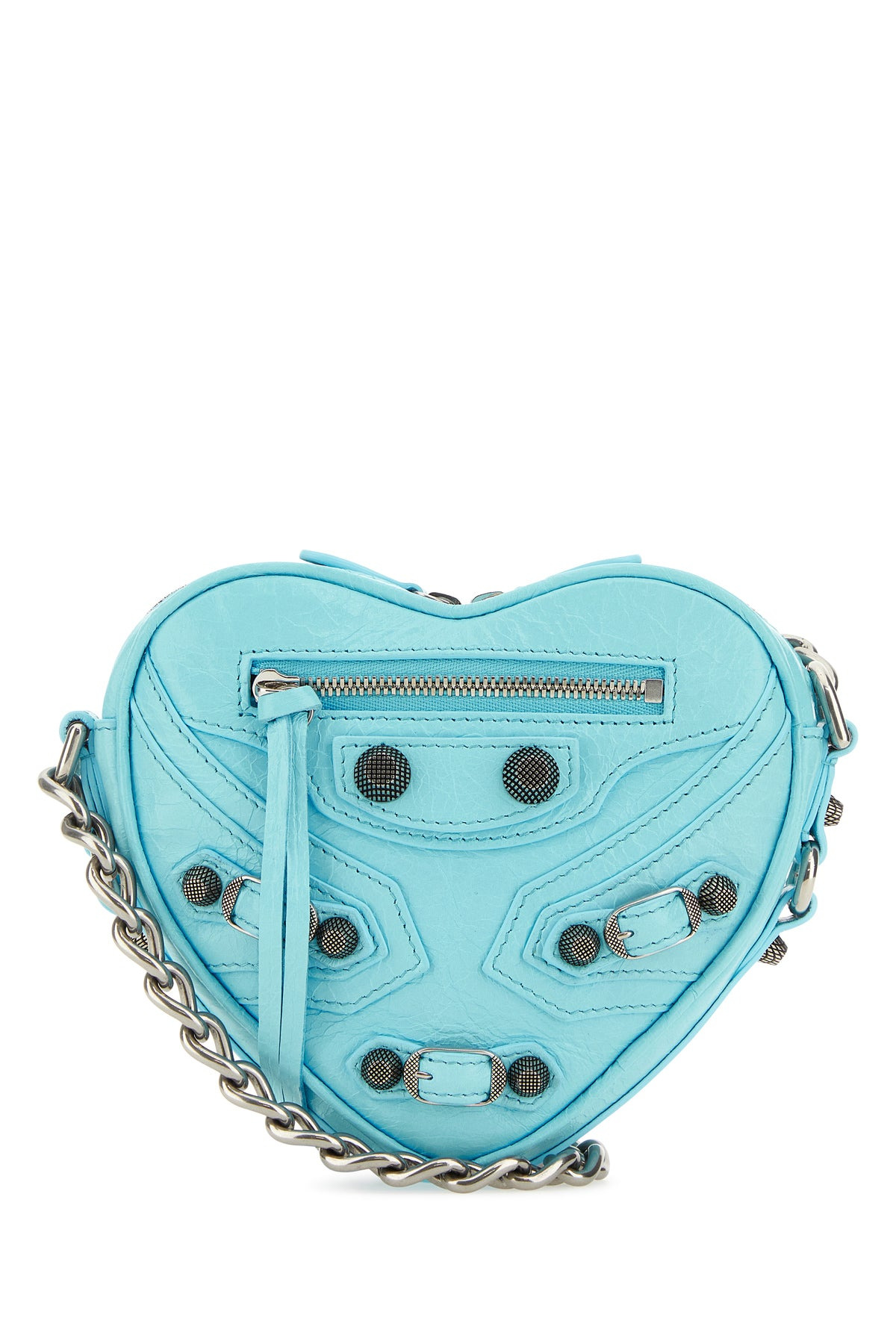 Light blue leather Le Cagole Heart Mini crossbody bag - 1