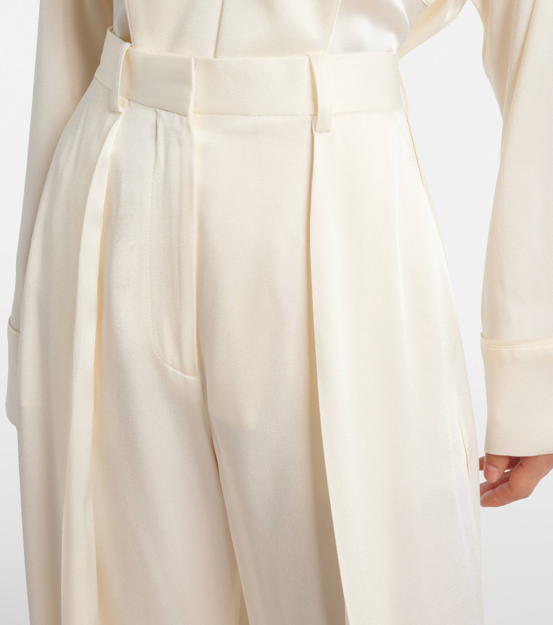 Satin wide-leg pants - 4
