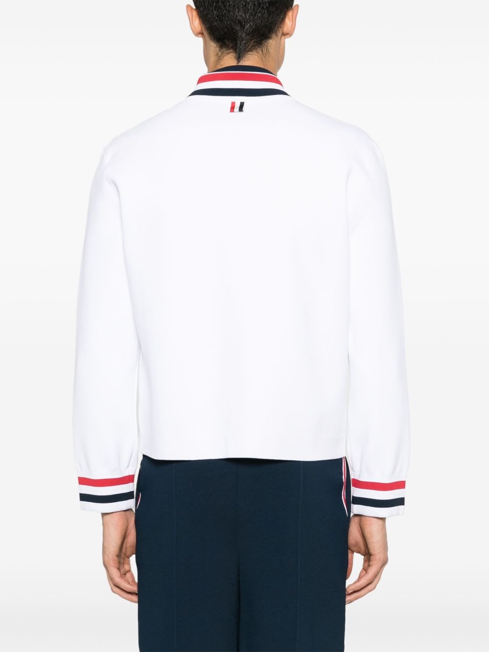 RWB-stripe knitted bomber jacket - 4