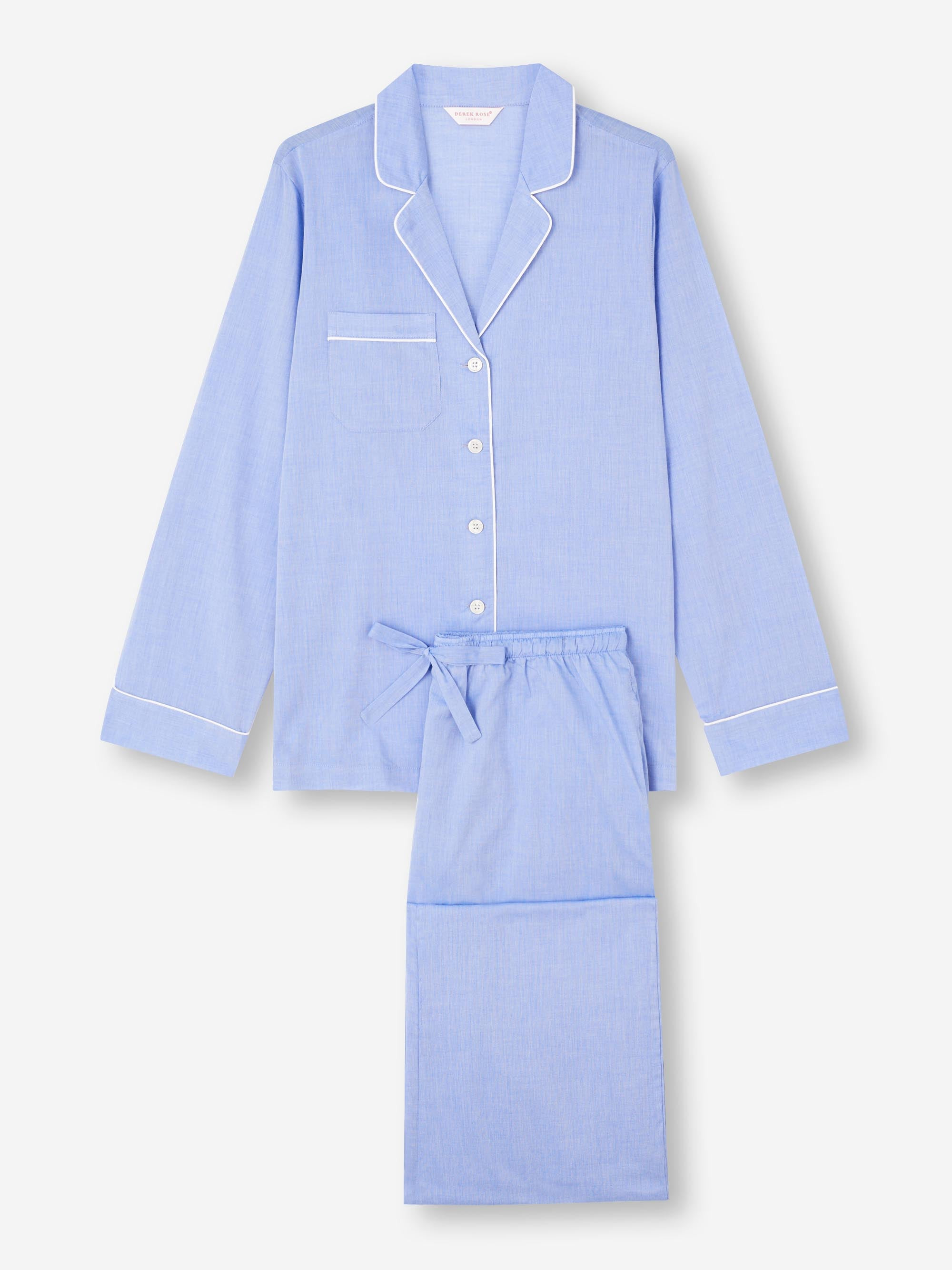 Women's Pyjamas Amalfi Cotton Batiste Blue - 8