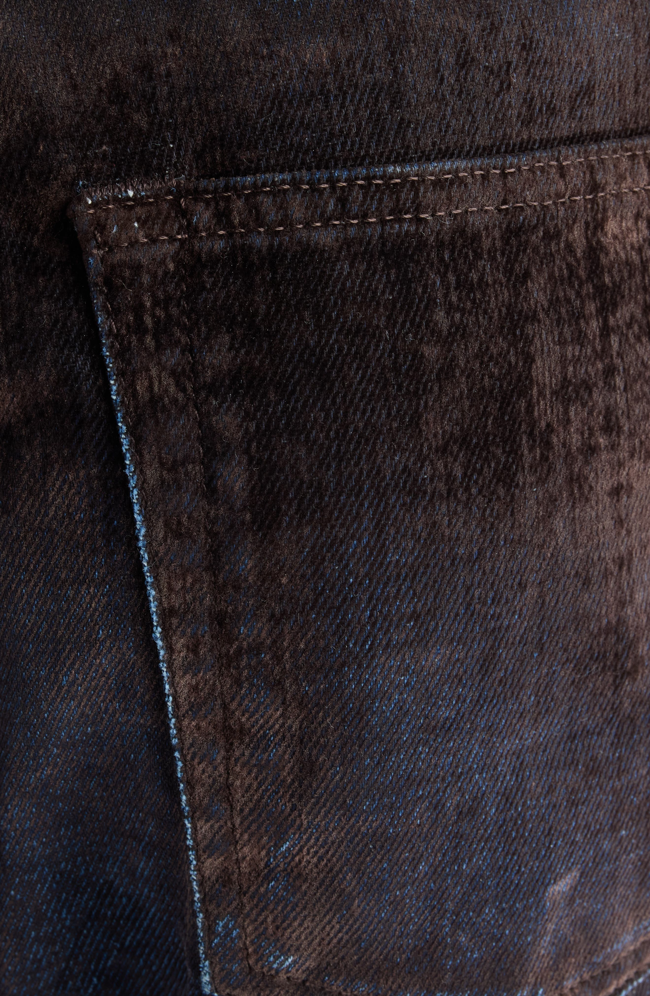 Acne Studios Page Flocked Belted Jeans in Brown/Blue at Nordstrom - 6