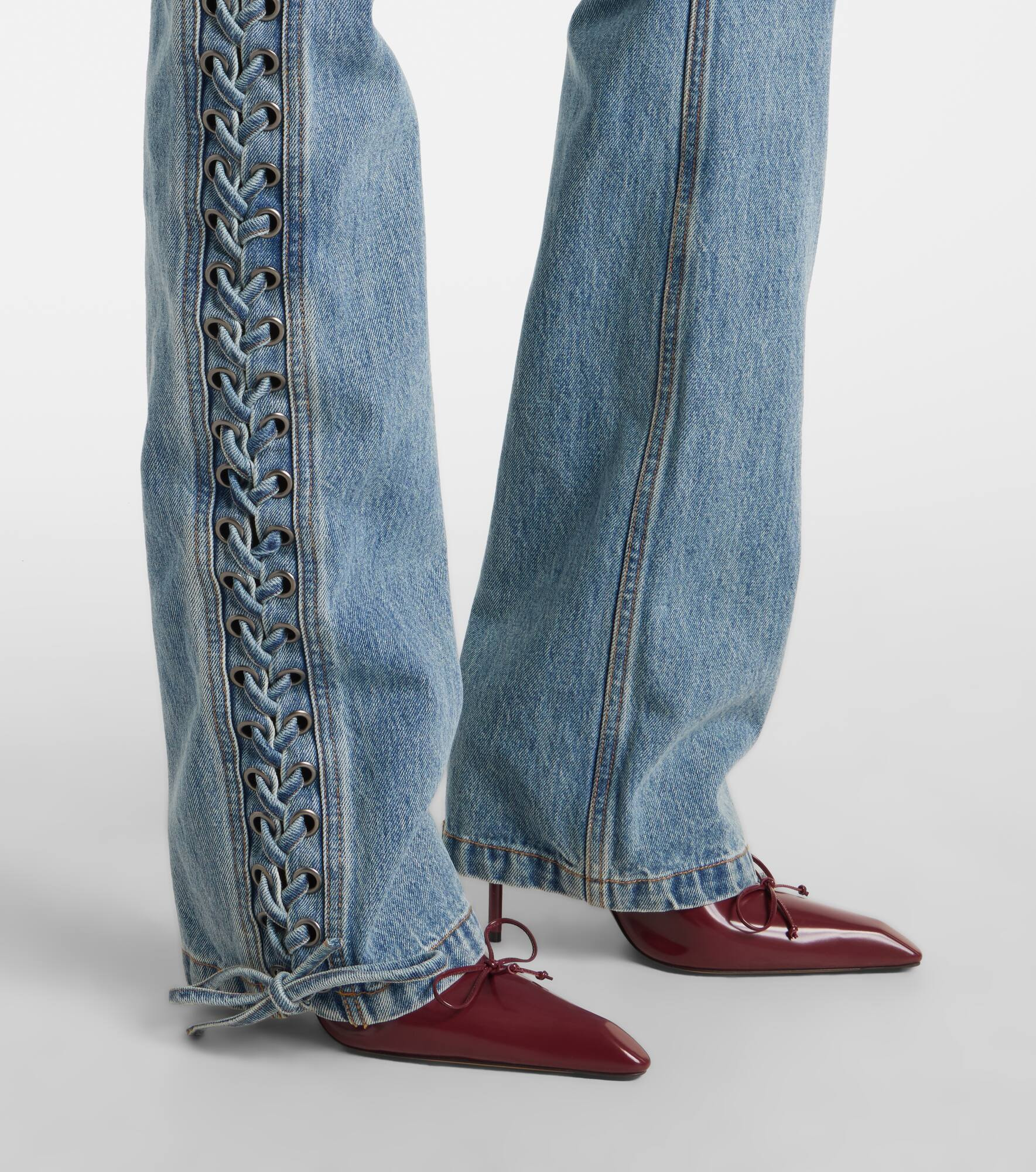 Laced straight jeans - 5