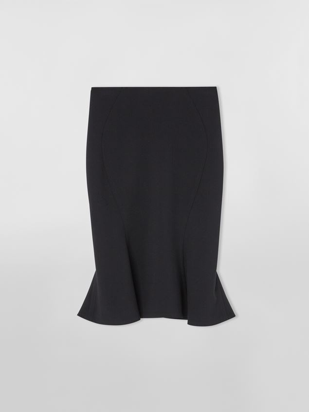 DOUBLE WOOL CREPE GODET SKIRT - 1