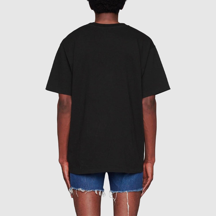 Men's Gucci x THE NORTH FACE Crossover Alphabet Logo Printing Loose Round Neck Short Sleeve Black T- - 5