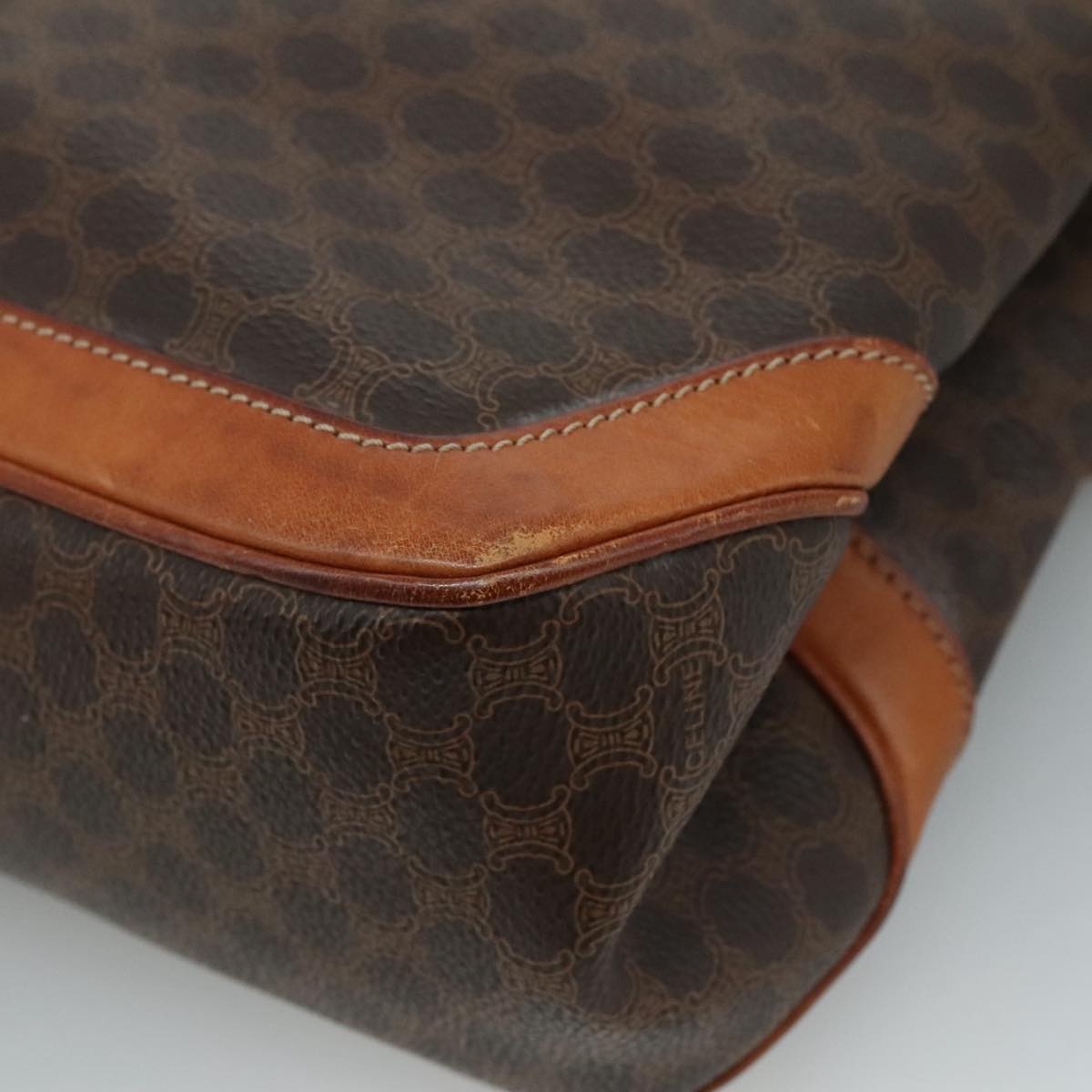 CELINE Macadam Canvas Hand Bag Pvc Leather Brown - 15