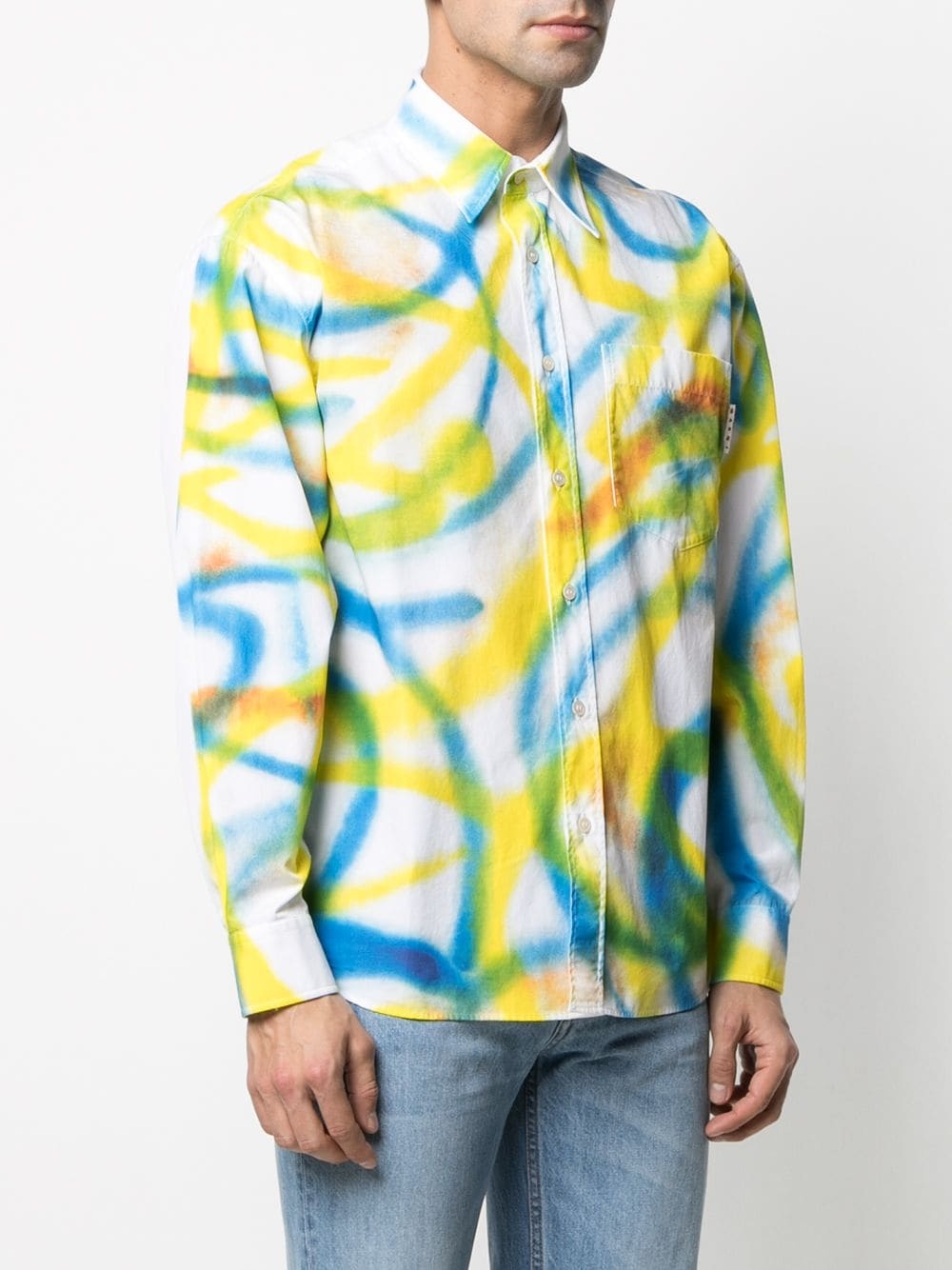 abstract-print shirt - 3