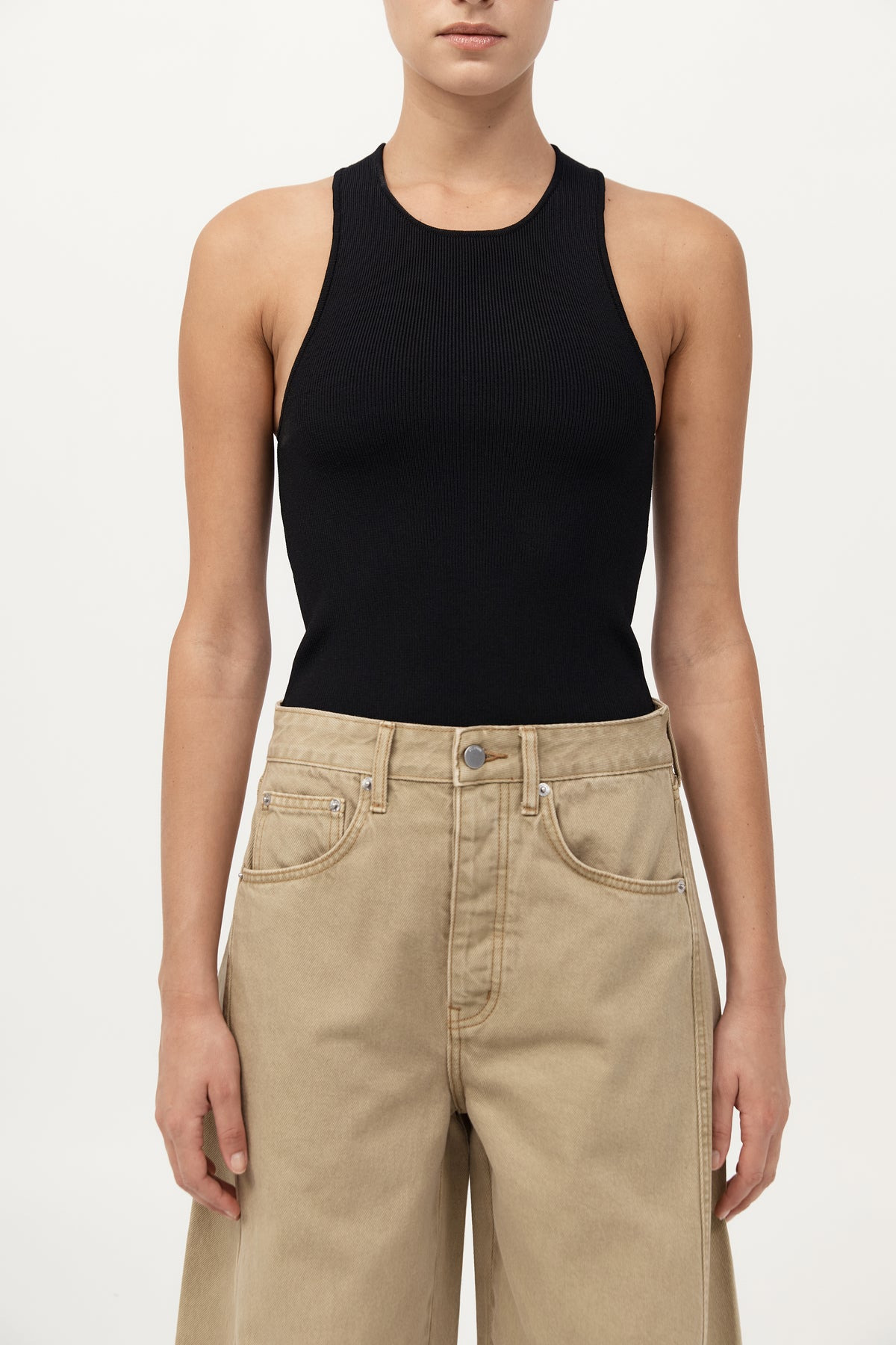 Sculpted Knit Top - Black - 3