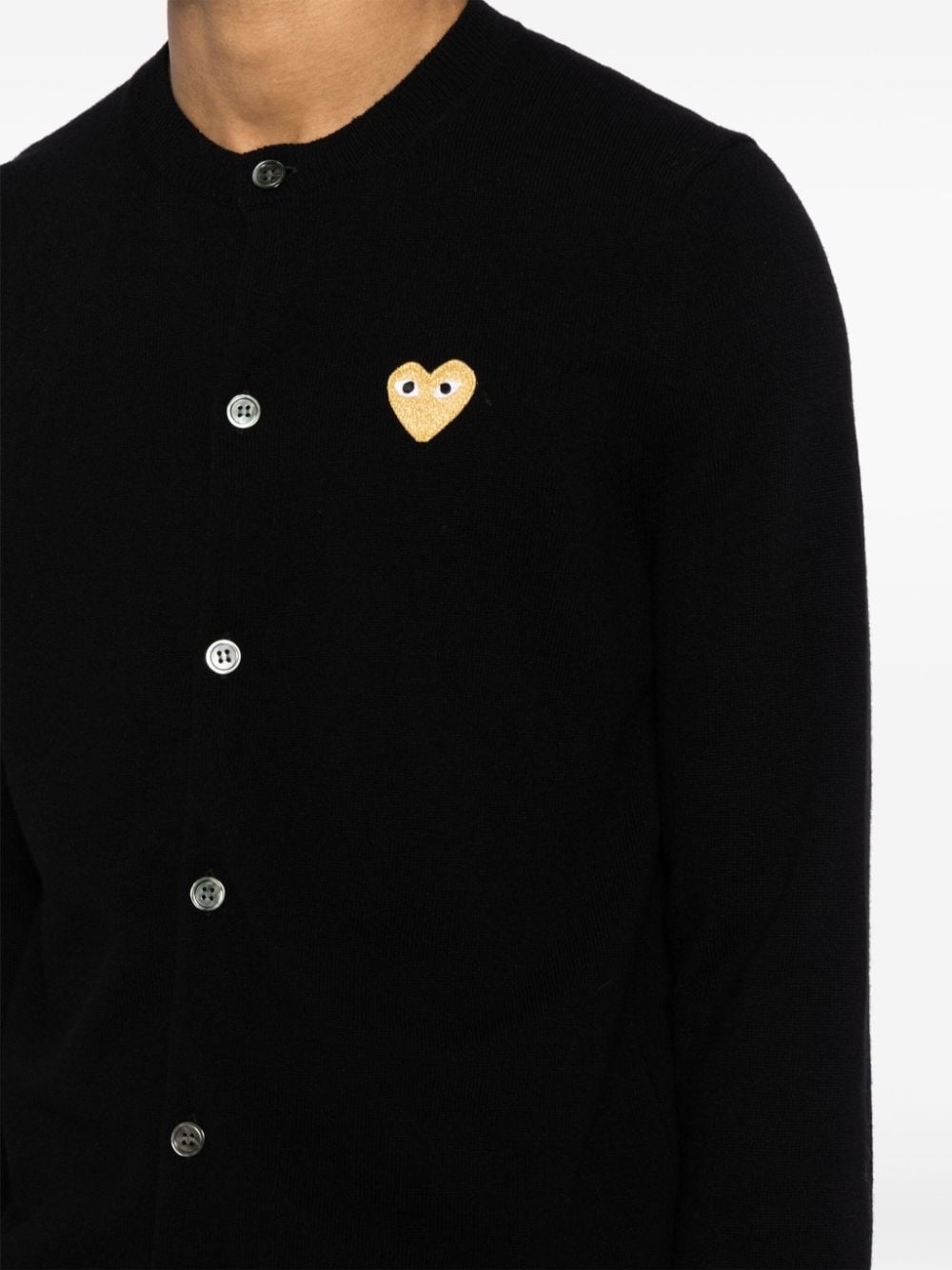 heart-patch wool cardigan - 6