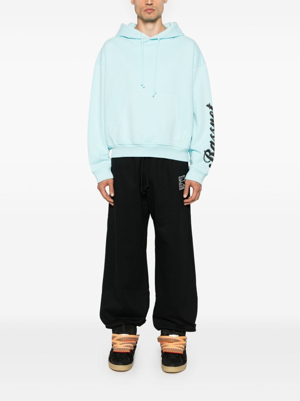logo-print cotton hoodie - 2