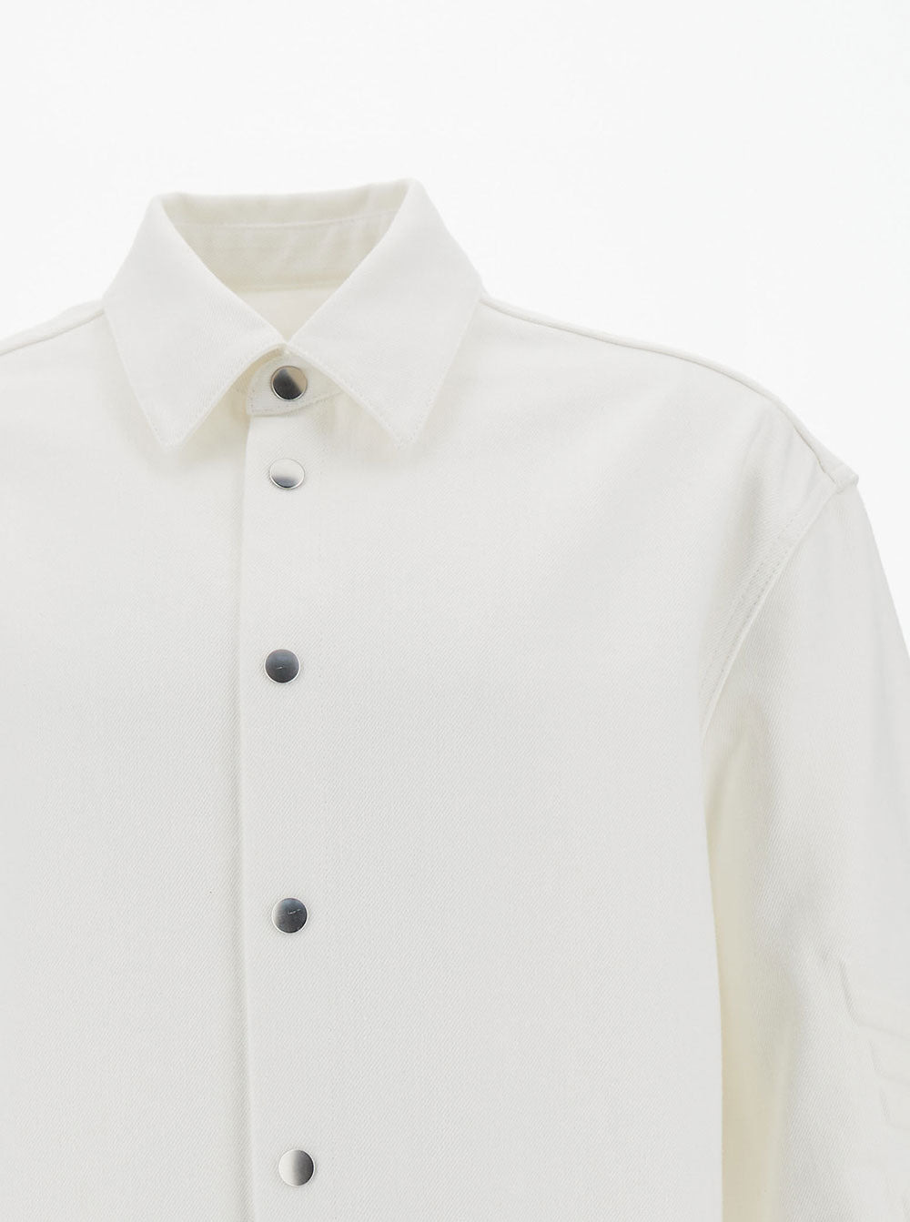 Jil Sander Men White Shirt With Embossed Logo In Denim Man - 3
