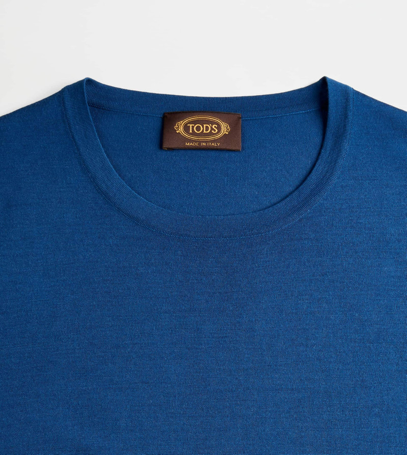 ROUND-NECK JUMPER IN T15 WOOL - BLUE 3