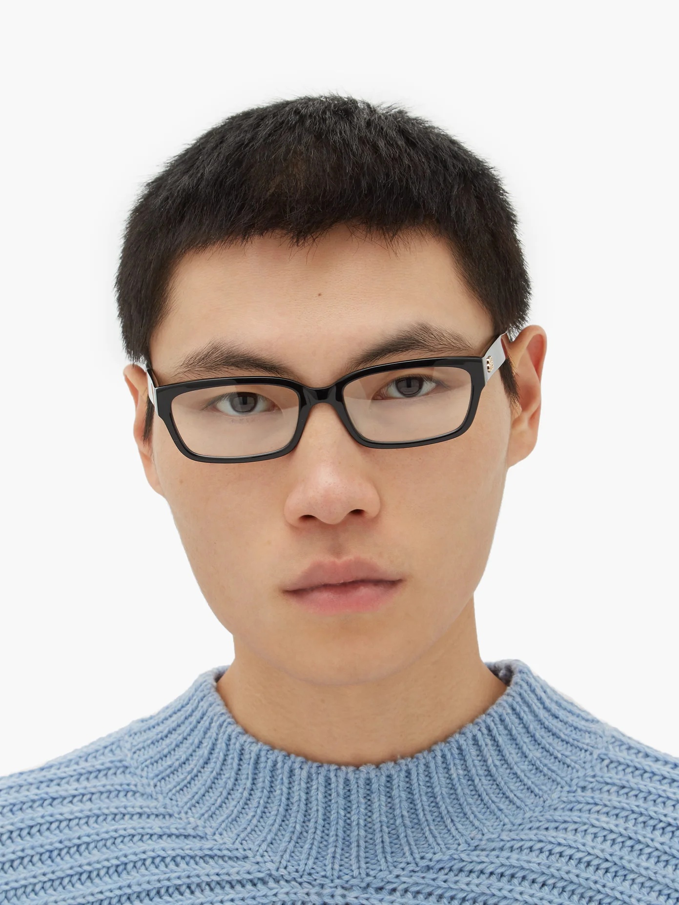 BB-logo rectangular acetate glasses - 2