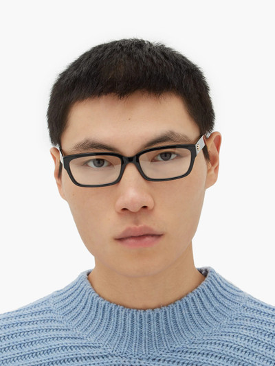 BALENCIAGA BB-logo rectangular acetate glasses outlook