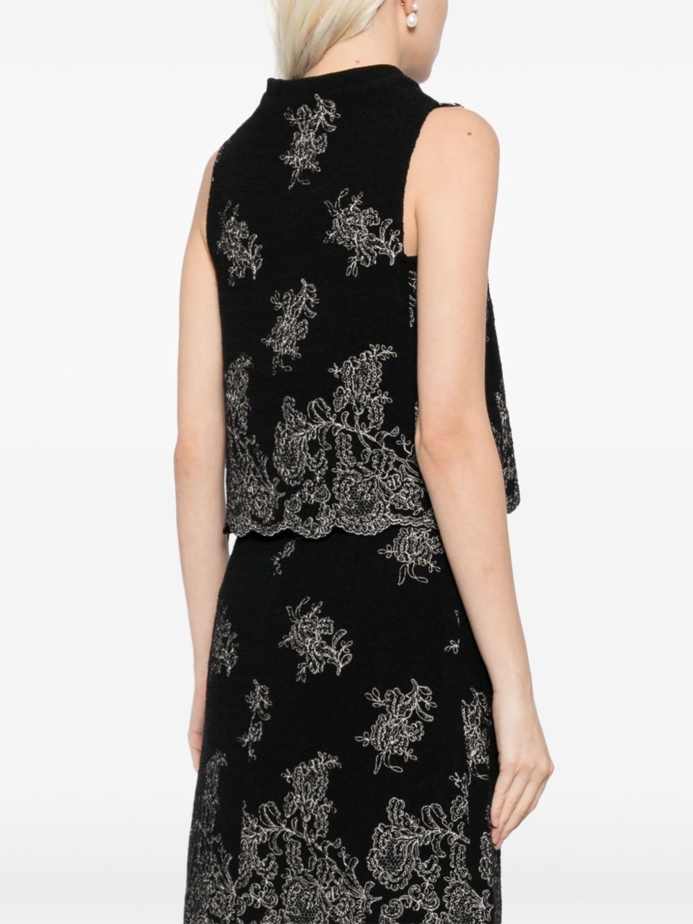 floral-embroidered tank top - 4