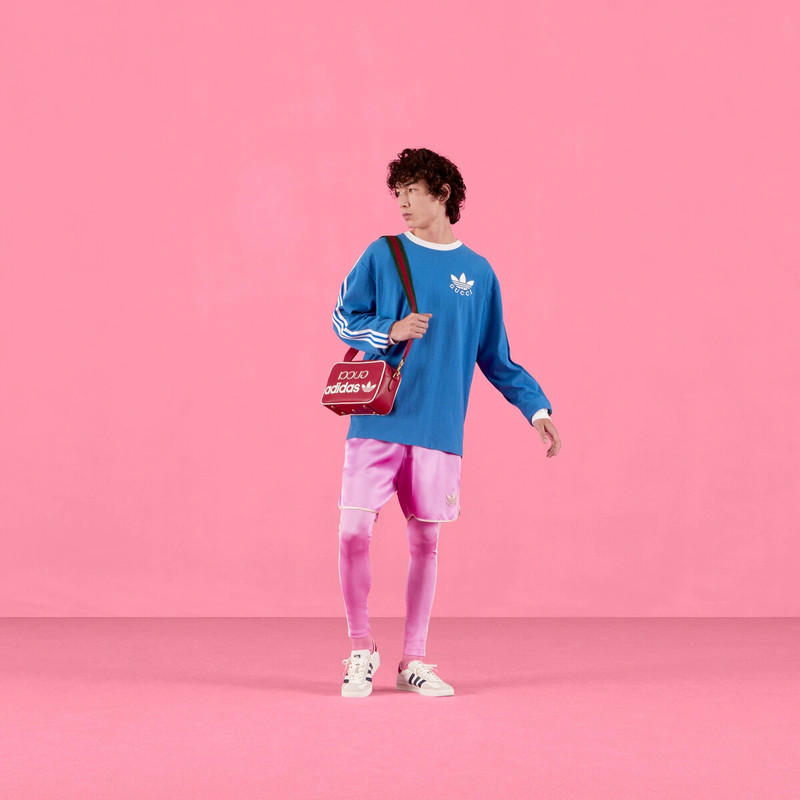GUCCI adidas x Gucci Trefoil print shorts outlook